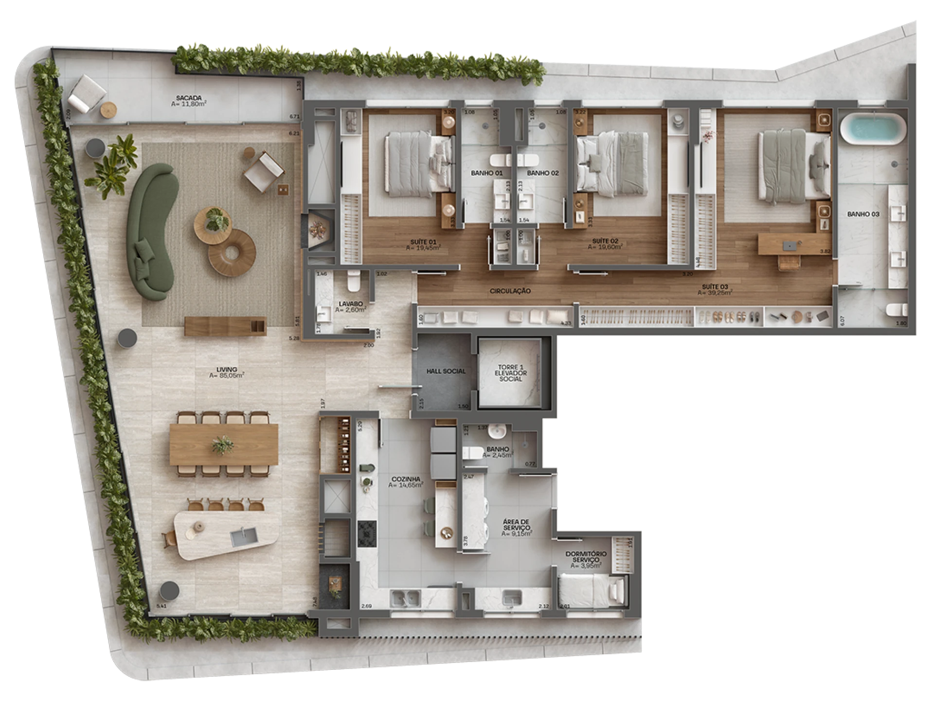 3 Dorm.