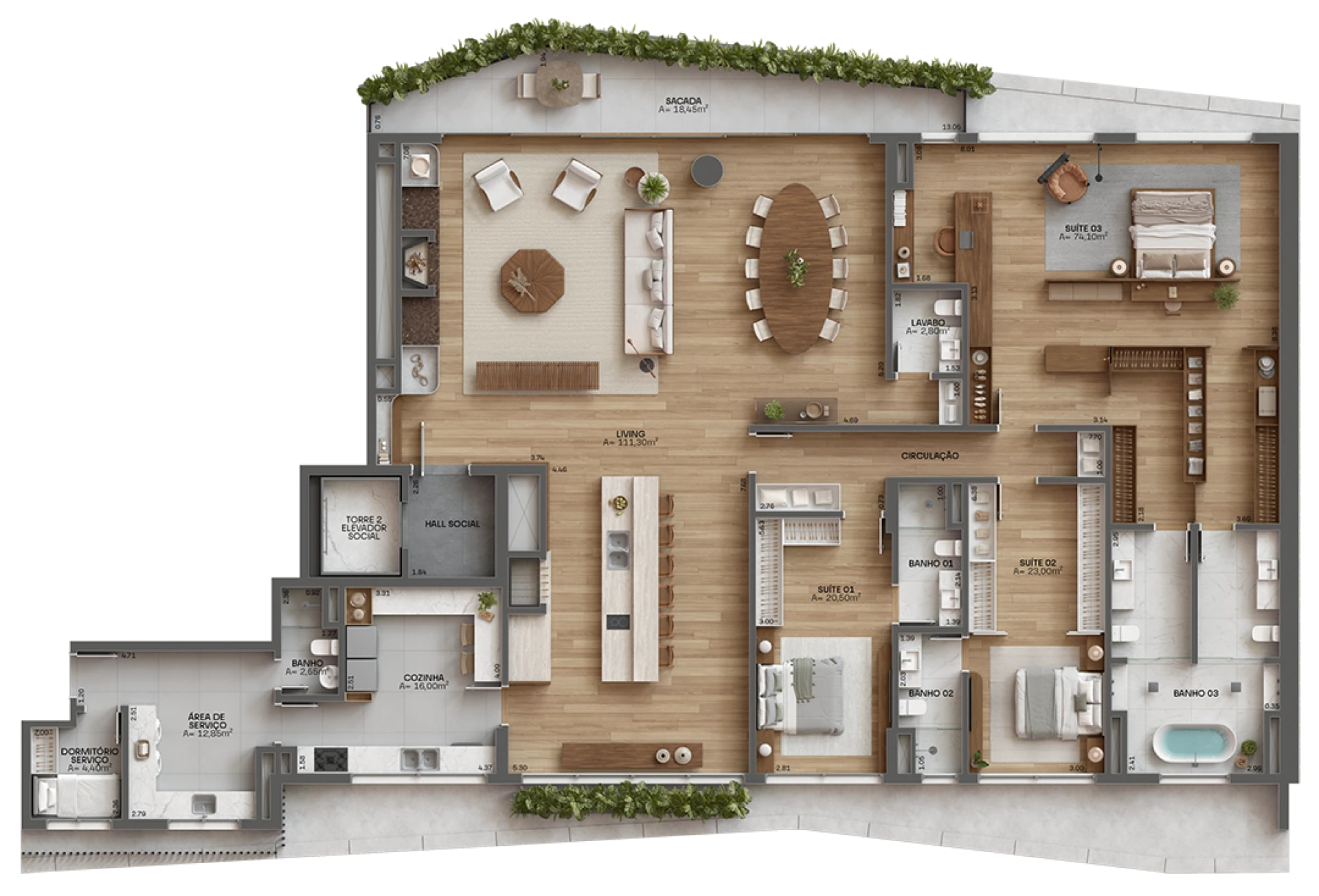 3 Dorm. - Opção 1