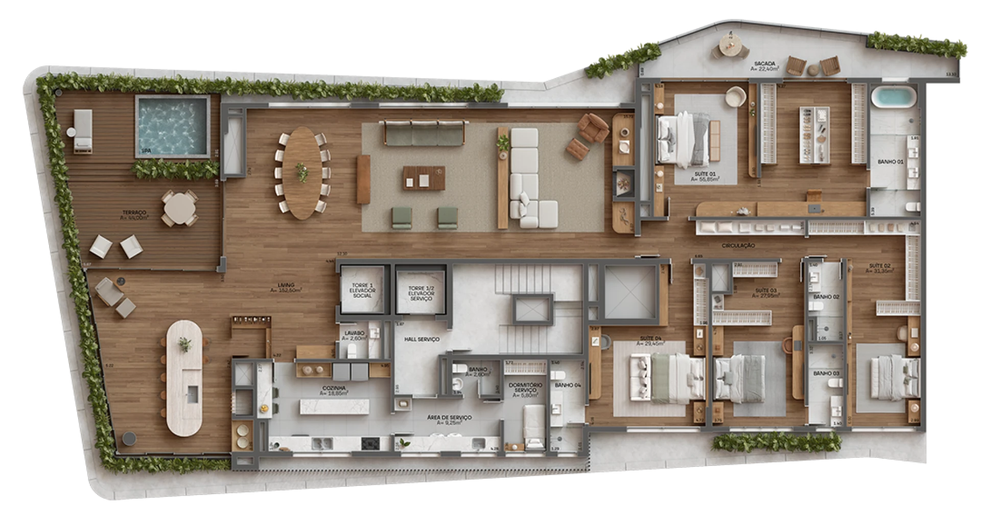 4 Dorm. -Cobertura horizontal