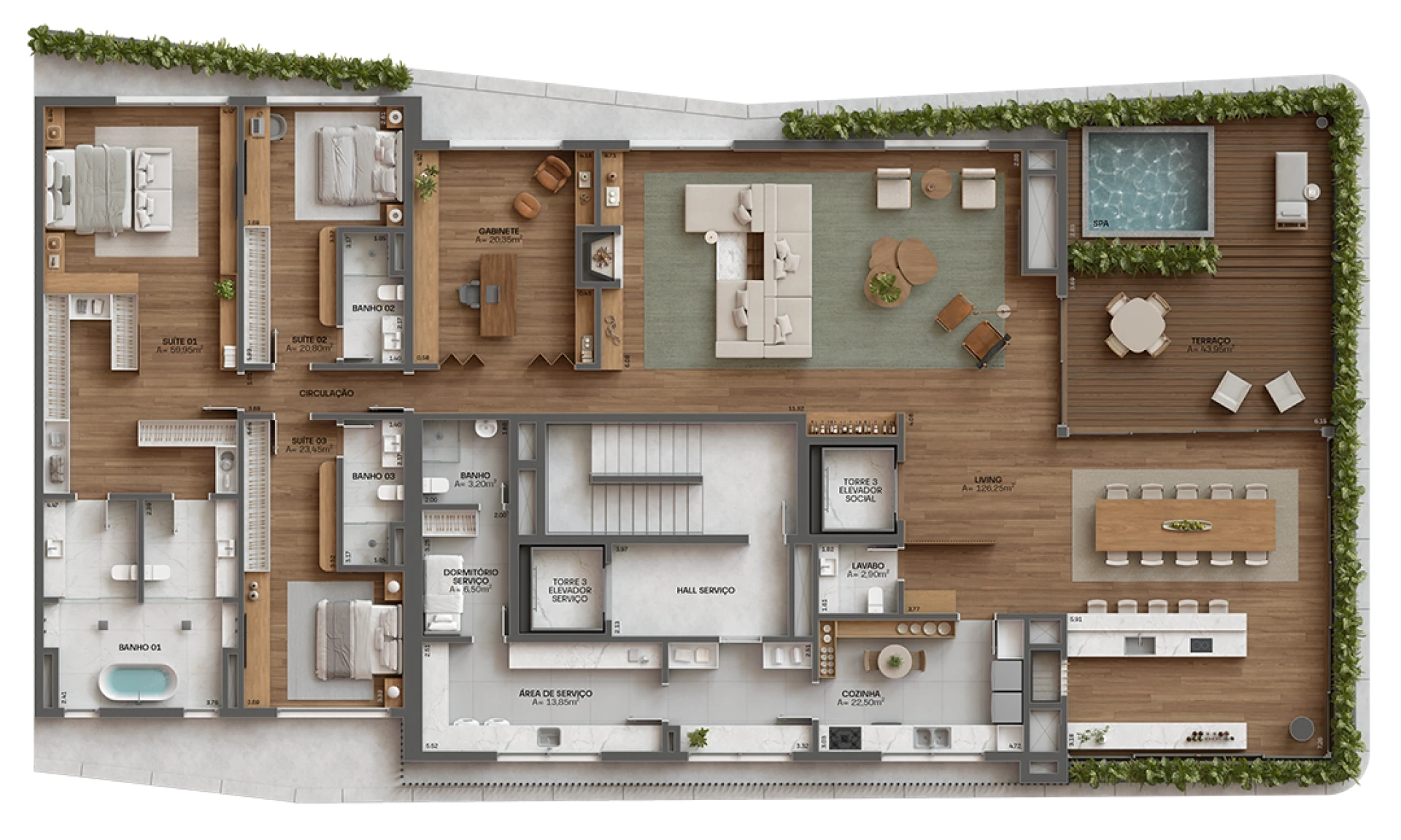 3 Dorm. - Cobertura Horizontal
